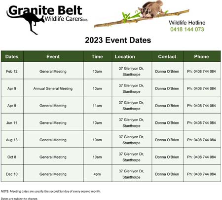 2023 Event Dates